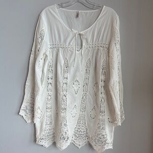 Nanette Lepore Swimsuit Bikini Cover Up Lace Paneled Tunic Dress